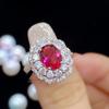  Bella Box Gorgeous Red Flower Shape Rings For Women Zircon Engagement Party Fine Personalized Jewelry Gift