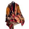 Осенне-зимняя двухсторонняя цветная масляная живопись, утолщенный теплый шарф, защитная шаль для шеи в кондиционируемом помещении