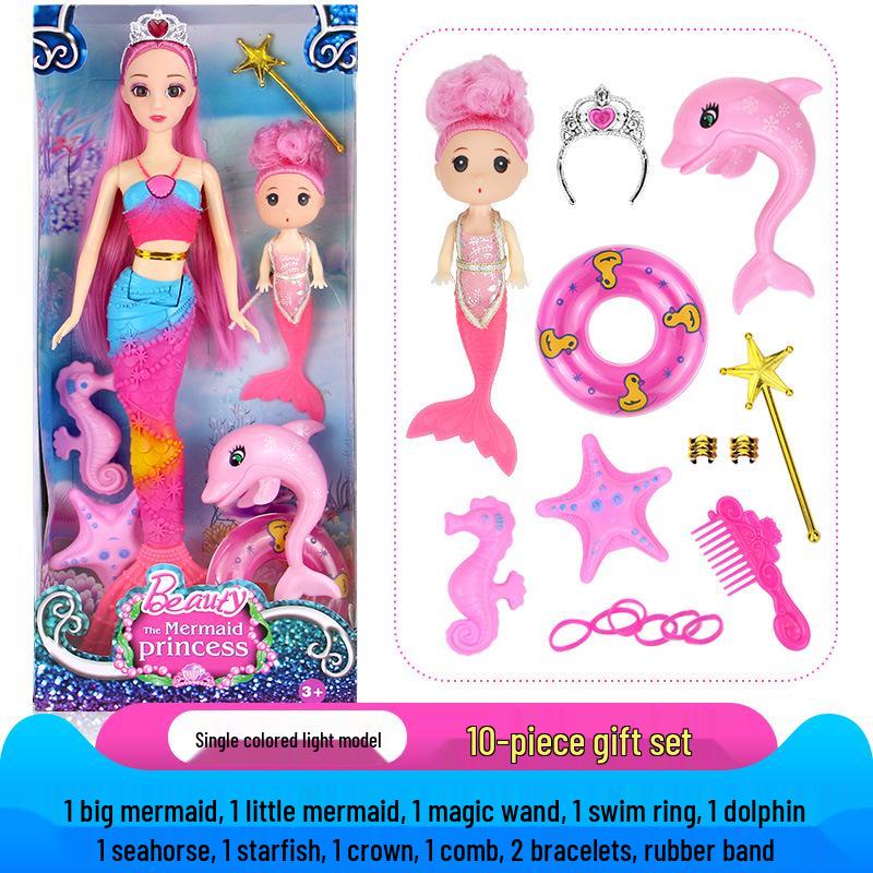 Набор кукол «Принцесса-русалка» для ролевых игр со светом и музыкой – Идеальный подарок на день рождения для девочек