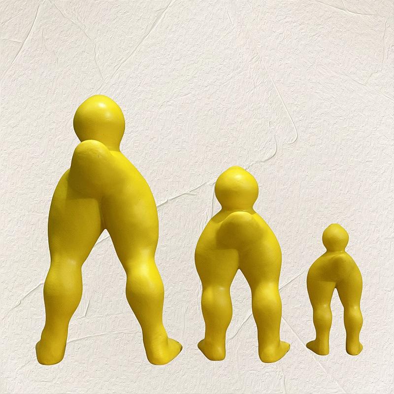 Funny Muscle Duck Statue Resin Craft Mini Figurine Home Desktop Decor