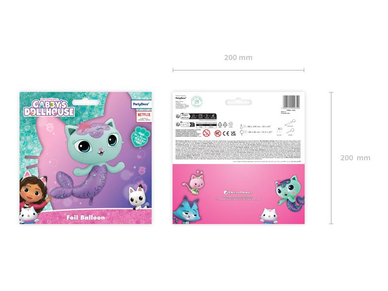 Mermaid Foil Balloon Cat House Gabi Mix 80 x 82