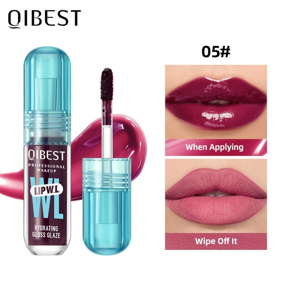 Новый зеркальный блеск для губ QIBEST Crystal, стойкий, водянистый, с эффектом увеличения, увлажняющий бальзам, тинт для губ