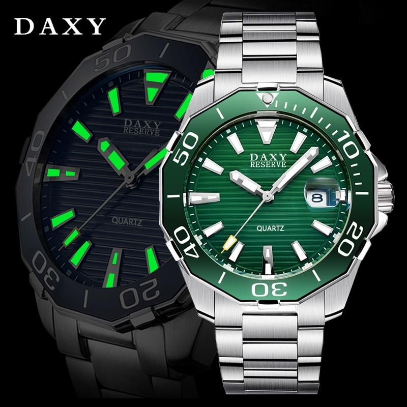 Luxury Fashion Quartz Watch Men Week Date Clock Stainless Steel Sport Watch Men Quartz Wristwatch Christmas Gift for Men