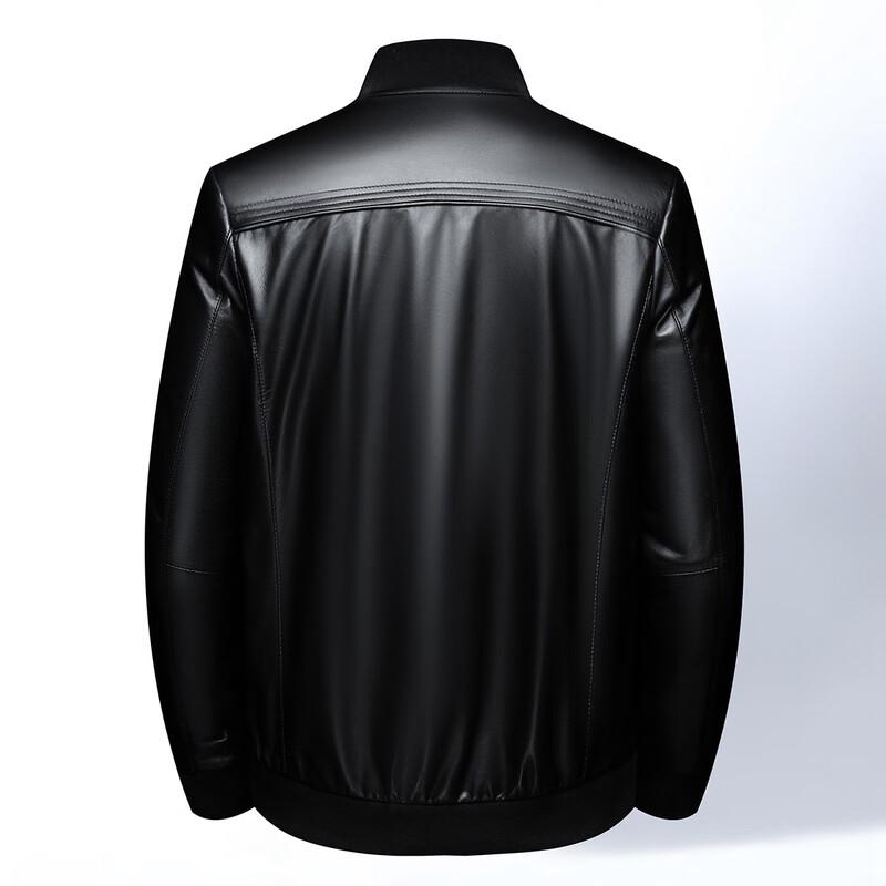 Futing Men's Lambskin Baseball Collar Leather Jacket