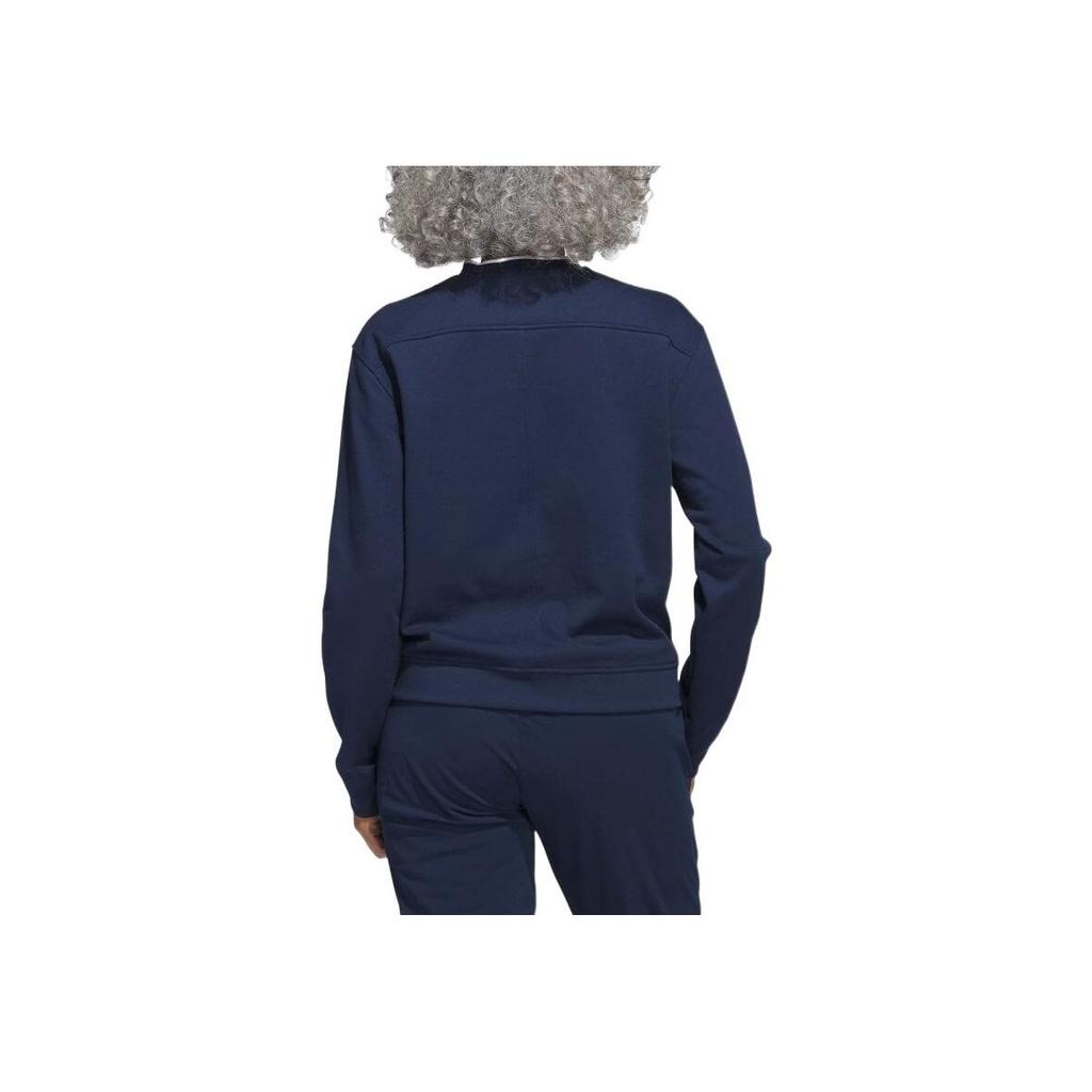 Adidas Solid Color Logo Print Crew Neck Sweatshirt Women Sweatshirts Blue HT1274