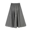 Plus Size Spring Summer Women's High Waist Casual Cotton Vintage Plaid Skirt Mid-length A-line Hip Skirt