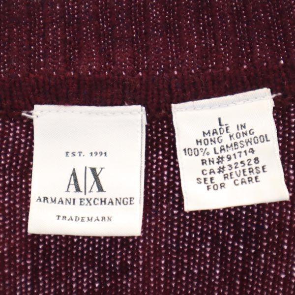 Armani Exchange Свитер с длинным рукавом и V-образным вырезом L Фиолетовый свитер с логотипом Женский Б/у