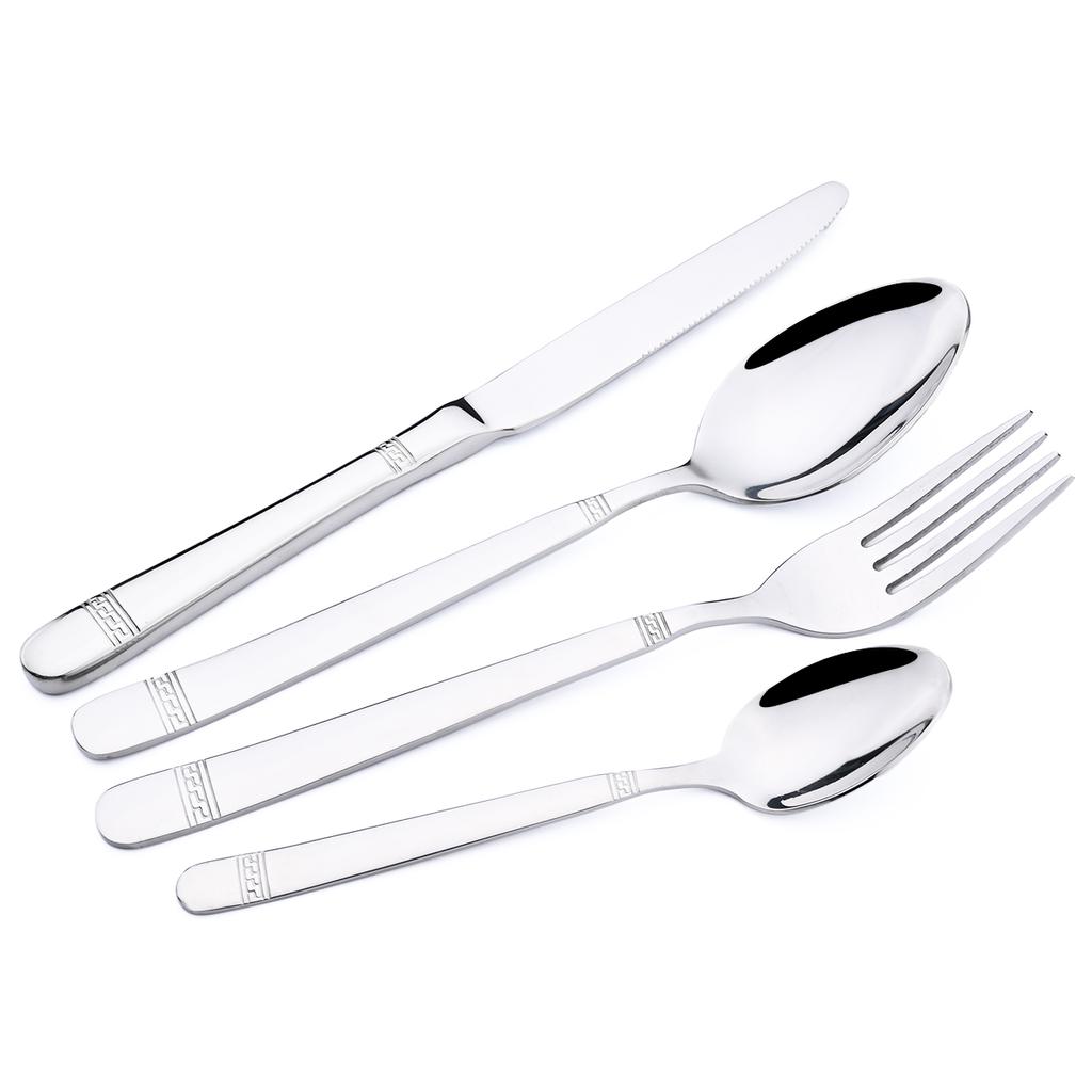 4Pcs Vintage Carved Gold Cutlery Set Western Stainless Steel Dinnerware High Quality Flatware Spoon Knife Fork Tableware Kitchen Silverware