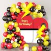 Cartoon Game Balloon Garland Arch Kit Red Black Yellow Lightning Balloons for Cartoon Ball Birthday Party Decorations