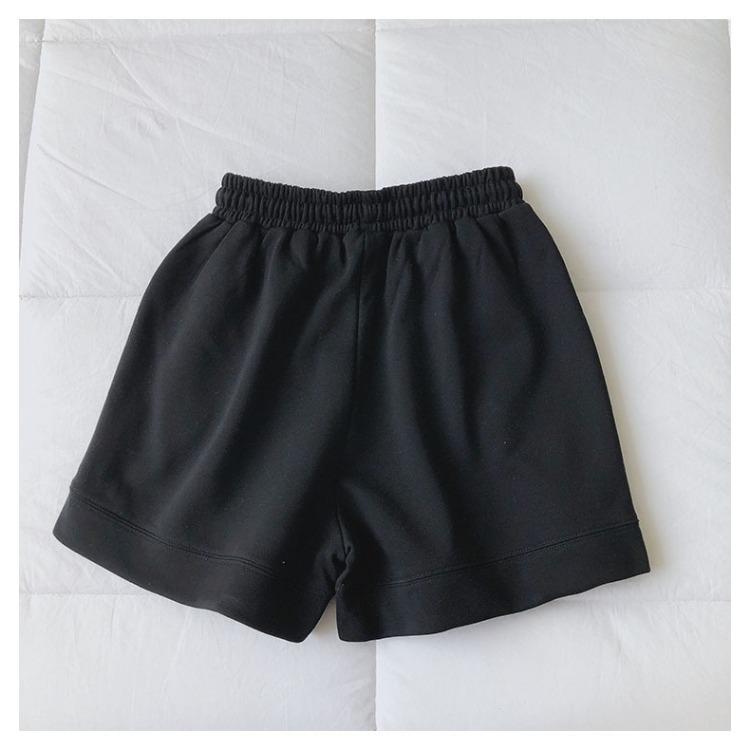 Женские спортивные шорты летние свободные покрой для бега повседневные А-силуэта широкие брюки с высокой талией утягивающие хлопковые брюки