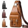 Мужская сумка-слинг, кожаная сумка через плечо, нагрудный рюкзак, дорожная сумка
