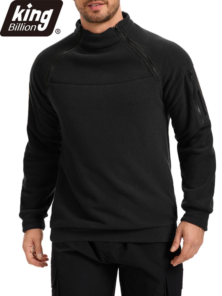 Тактический мужской пуловер с высоким воротником - Осень Зима Утепленный на флисовой подкладке С длинным рукавом Мягкий Удобный Прочный Мужская повседневная толстовка для ежедневной носки