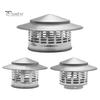 Round Chimneys Cover with Mesh Screen Tapered Top Metal Chimneys Cover Weather-proof Outside Roof Cone Top Fireplace Exhaust Rain Cover