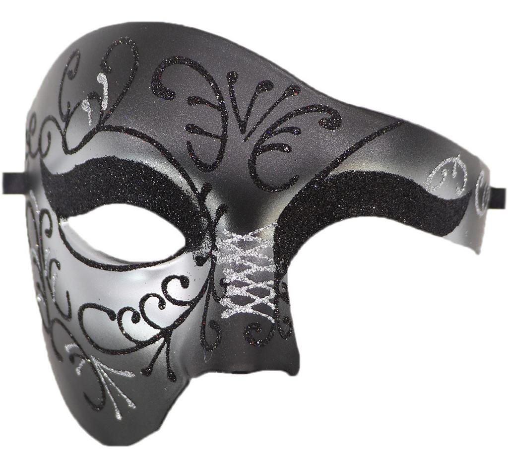 Masquerade Mask Vintage Phantom Of The Opera One Eyed Half Face Costume
