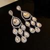 Colored Crystal Dangle Earrings Exaggerated Design Tassel Earrings  Ladies' Jewelry