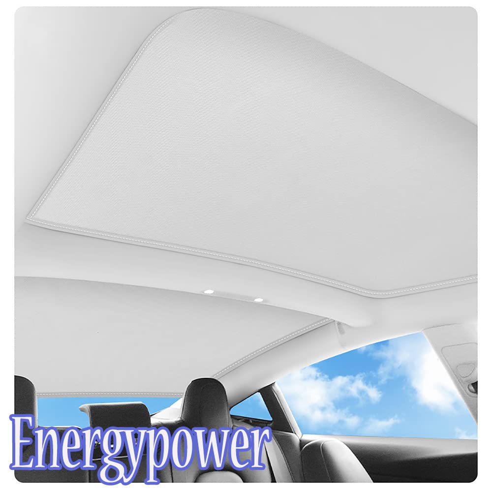 EnergyPower Tesla Model 3 Glass Roof Deluxe Edition with Heat Shield and Side Easy to Install and UV Heat Glass Light Sun Protection Natural Sunshade,