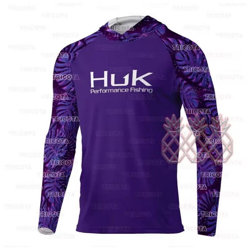 Mens Quick-Dry UV Protection Fishing Shirt With Hood Long Sleeve Breathable Outdoor Sport Top Summer