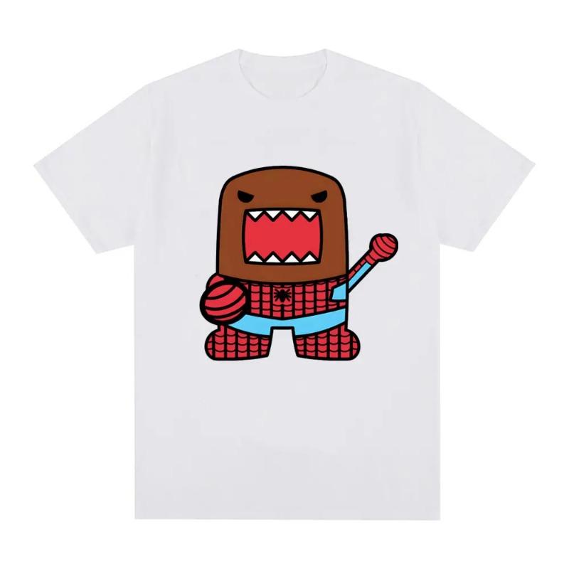 Domo Kun Смешные Юмористические Футболки Мужская Женская Одежда Хлопок Повседневные Футболки Харадзюку Футболка с Коротким Рукавом Оверсайз Уличная Одежда