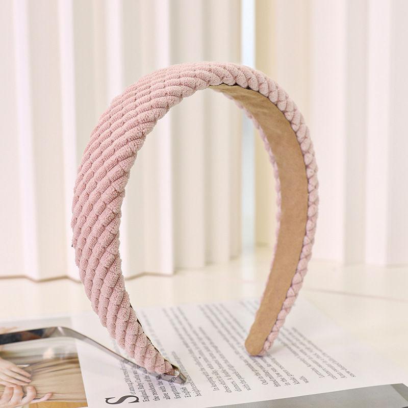 Повязка на голову в клетку с широкими полями Аксессуары для волос Вельветовая модная губка