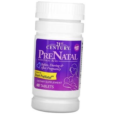 Витамины для беременных с Фолиевой кислотой, PreNatal with Folic Acid, 60таб (36440081)