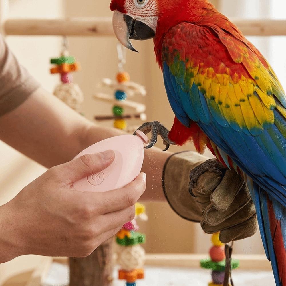 Portable Electric Parrot Nail Trimmer with 4 Polishing Heads Bird Nail Cutter Pet Grooming