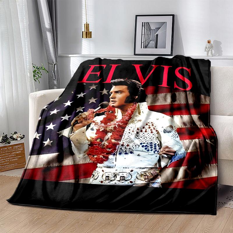 Elvis Flannel Blanket Soft All-Season Throw, Design for Camping, Car Travel, Hiking Sofa, Bed, Office Perfect Gift for Parties