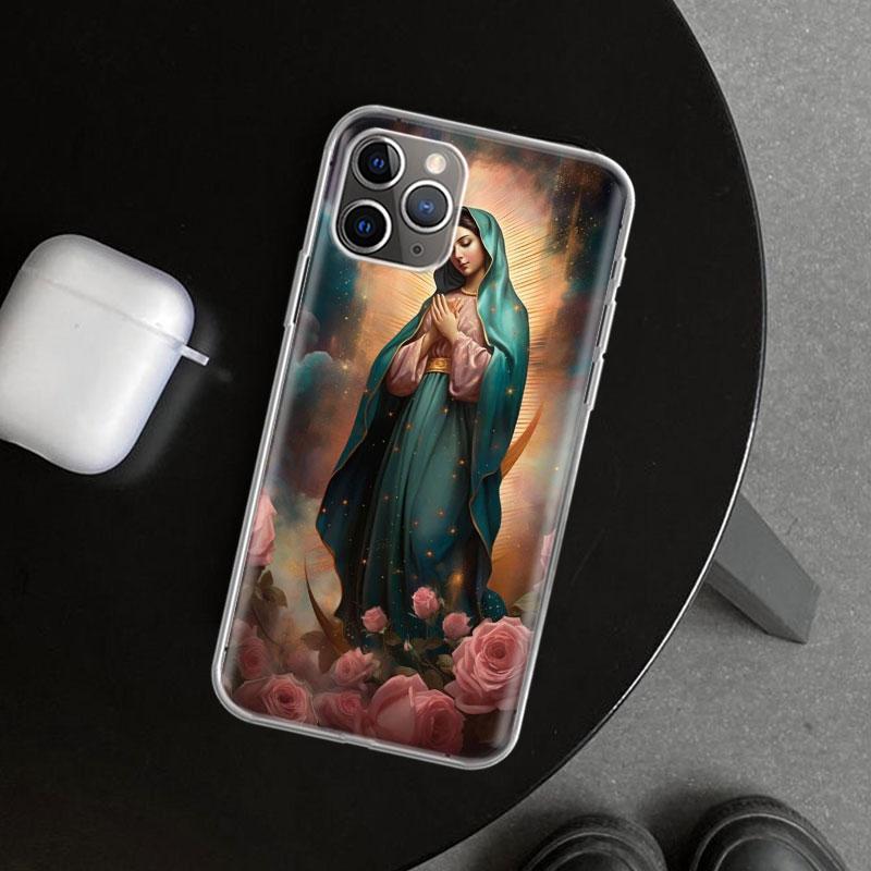 Чехол для телефона Дева Гваделупская Мария для iPhone 11 12 13 Mini 14 15 Plus 16 Pro Max 17 Air 7 8 + SE Художественный Индивидуальный Fundas 1