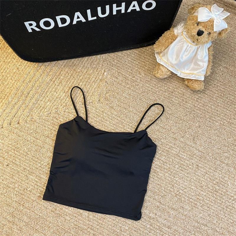 Летняя корейская Spice Girl Royal Sister Ice Ribbon Chest Cushion Halter Жилет Красавица Снаружи Для Ношения Пары Грудей Безрукавное Нижнее Пальто Женщина