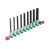 [Kyoto Machine Tools] 12.7mm (1/2 inch) Long Hexagon Bit Socket Set, 9-Piece TBT4L09H