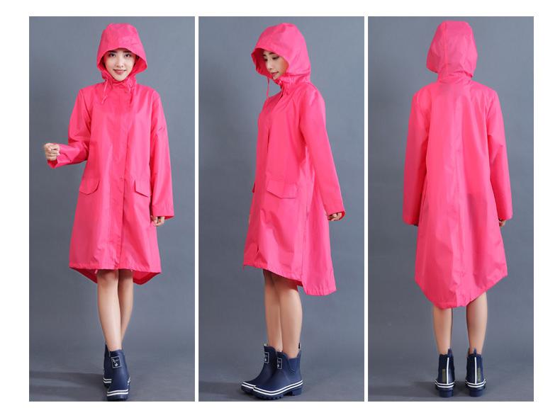 Women's Long-Length Cute Raincoat - Lightweight, Waterproof, Breathable Poncho for Hiking and Japanese Fashion Style.
