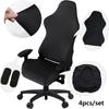 Gaming Chair Slipcover Stretch Seat Chair Cover for Leather Computer Reclining Racing Ruffled Gamer Chair Slipcover