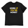 Футболка с принтом "Horn If You're Honky" оверсайз, одежда на День святого Валентина, плотный хлопок, больших размеров, мужская одежда