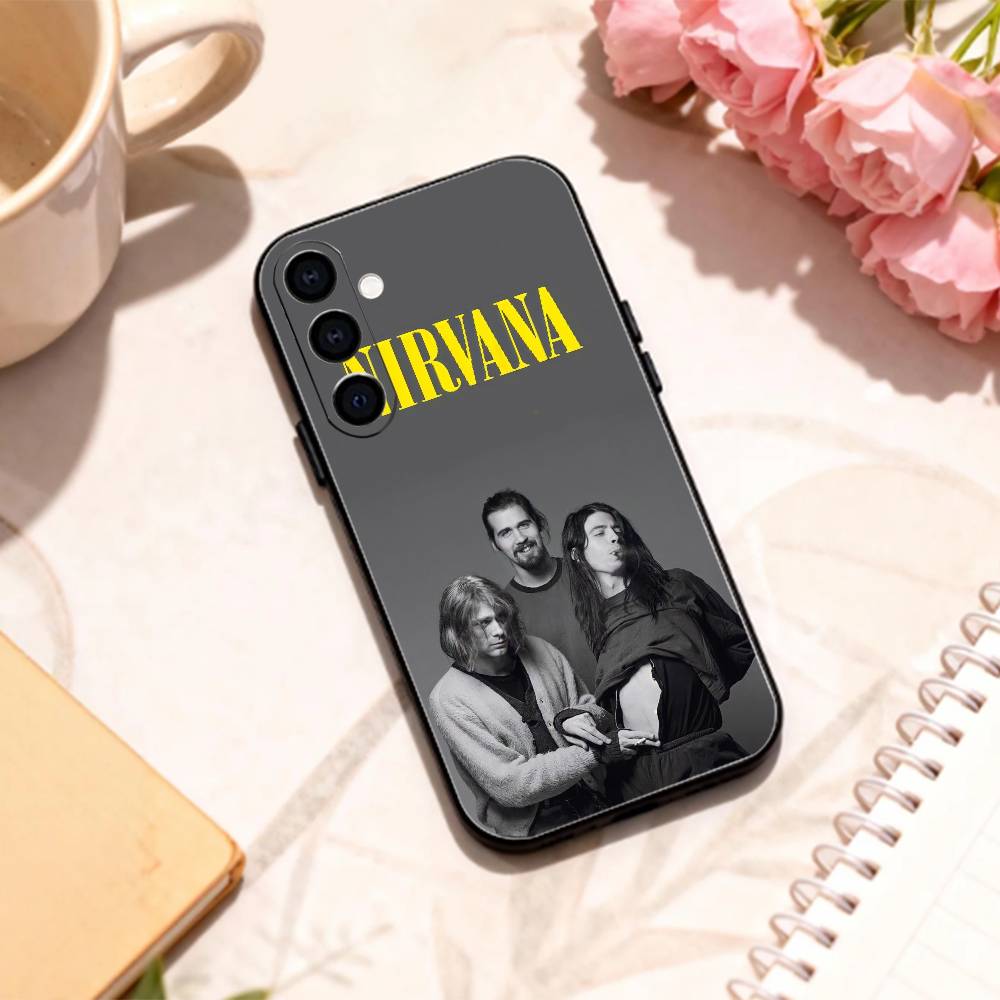 L-Lamentably N-Nirvana R-Rock Band phone Case For Samsung Galaxy A73,A72,A71,A70,A53,A52,A51,Others Soft Black Shell