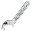 Adjustable C-Spanner Hook Wrench, Rotating C-Pin Wrench, Multi-Function Adjustable, 19-51mm Round Head, CR-V Steel, Hook Lock Nut Wrench, Moo