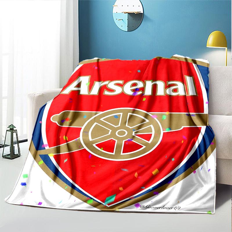 Arsenal F.C Pattern Blanket for Home Decoration, Bed, Sofa, Car Travel, Camping, Suitable for All Seasons, Birthday Christmas Gift