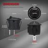 20pcs-5pcs Rocker Switch Black On Off 2 Pin Mini Round Toggle Switch 6A 250V 10A 125V 20MM Circle Switches for RV Car Truck Boat