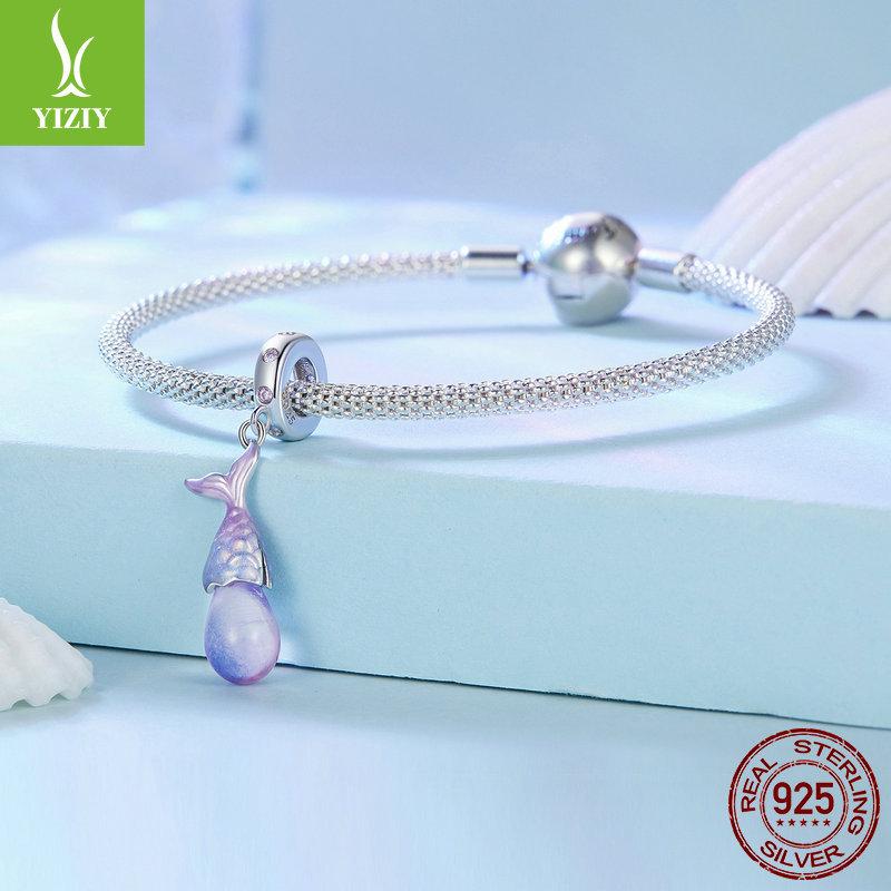 Браслет-подвеска «Пурпурный сон», «Слезы русалки», сделай сам, Нишевая фурнитура из стерлингового серебра S925 с бусинами