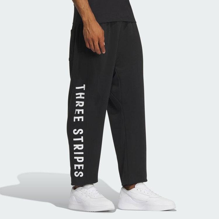 adidas Брюки-джоггеры с графическим принтом на талии, унисекс, черные IS5149