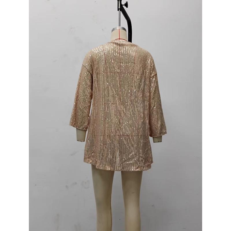 Женская повседневная летняя свободная куртка с блестками