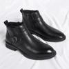 2024 Мужская обувь Высокие британские мотоциклетные кожаные ботинки Мужские толстые подошвы Трендовые ботинки Челси Мужская повседневная обувь Ботинки на платформе
