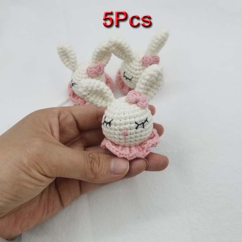 5 шт. Вязаные бусины Животное Кролик Жевательные бусины DIY Деревянные Бусины для прорезывания зубов Вязание Бусины Украшения Кроватка Сенсорная игрушка Грызунок для ребенка