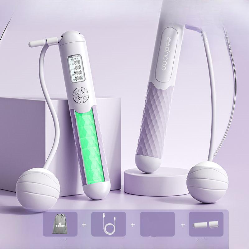 Беспроводная скакалка Электронный счетчик таймера для мужчин и женщин Фитнес-сжигание жира Спортивный мяч средней тяжести A6 Модель 5 Кнопочный счетчик