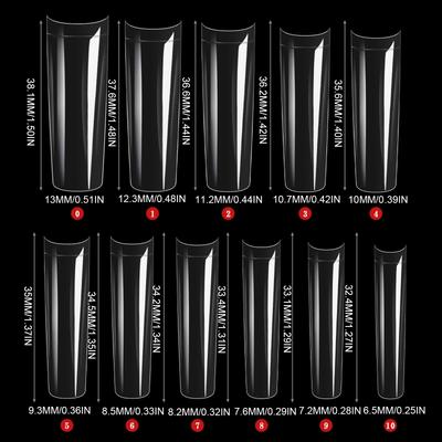 Заостренные квадратные типсы для ногтей XXL C-образные типсы для ногтей очень длинные накладные ногти квадратные прямые типсы для ногтей акриловые типсы для ногтей