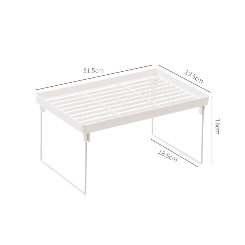 Foldable Wrought Iron Tiered Shelf Divider - Dormitory & Desktop Storage Rack