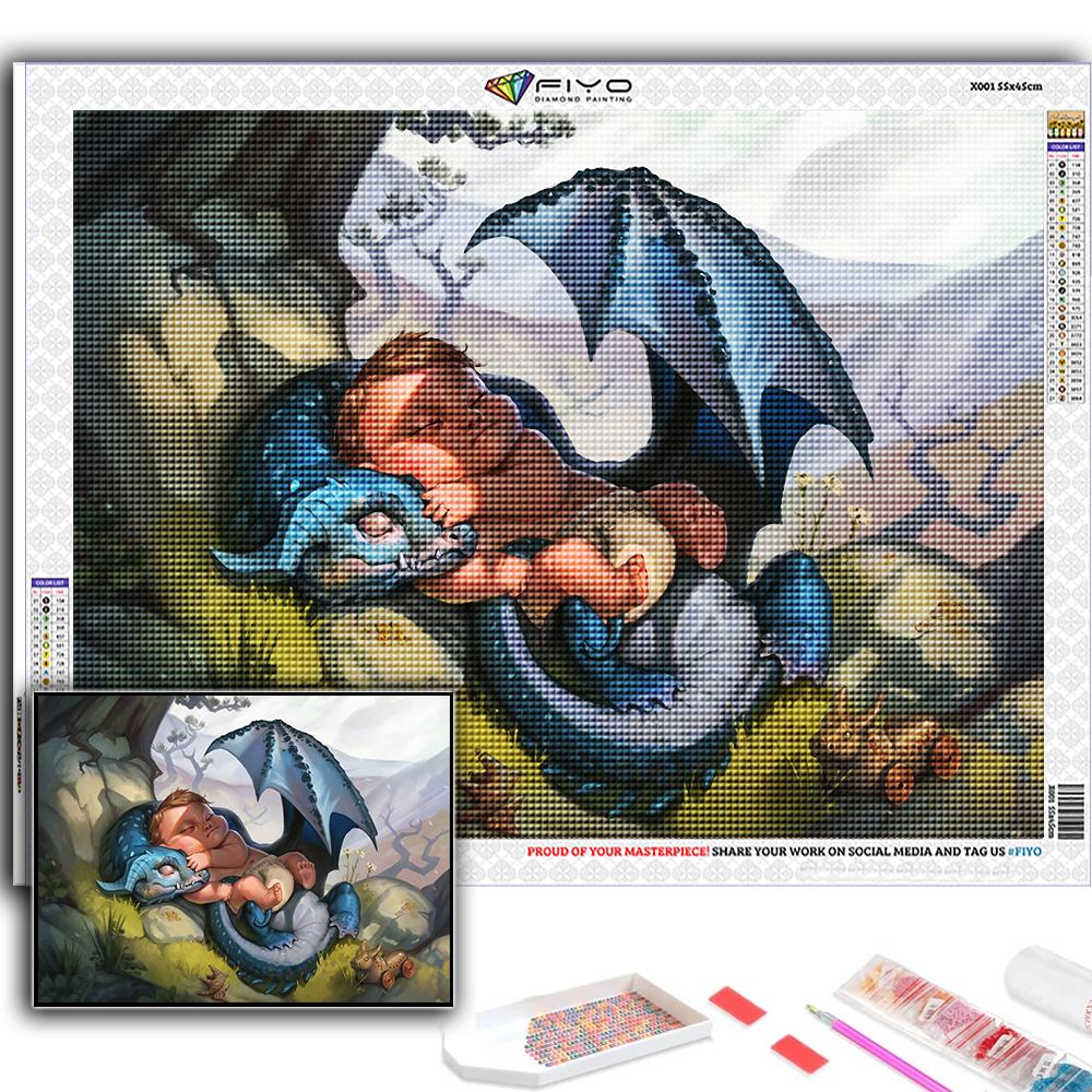 DIY 5D алмазная живопись Дракон и красота комплект для вышивки крестом полная дрель вышивка мозаика художественная картина стразы подарок