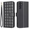 BINFEN COLOR for Samsung Galaxy S23 FE Wallet Case PU Leather Square Grid Cover