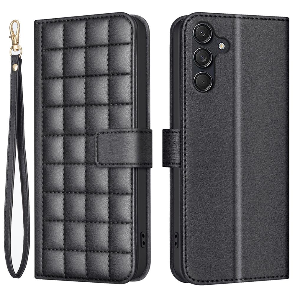 BINFEN COLOR for Samsung Galaxy S23 FE Wallet Case PU Leather Square Grid Cover