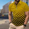 Men's Shirt Polo Casual Zip Short Sleeve Fashion Casual Zipper Summer Spring Regular Fit Circular Dots 3D Print Shirt