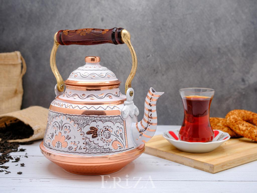 Старинный заварной чайник из цельной кованой меди 1,6 литра 108 унций