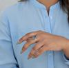 Кольцо из стерлингового серебра 925 пробы с рутилом огранки «груша», Ручное изготовление, Крупное кольцо с камнем в форме слезы, Подарок для нее